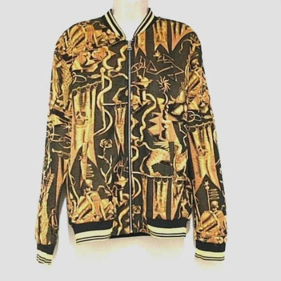 Zara Other - Zara Men’s Bomber Jacket Zipper Front / Patterned Eagle Tiger